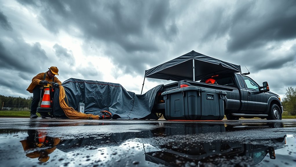 rainproof truck bed work