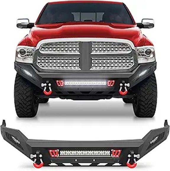 Ram 1500 Front Bumper with Lights D-rings Plate