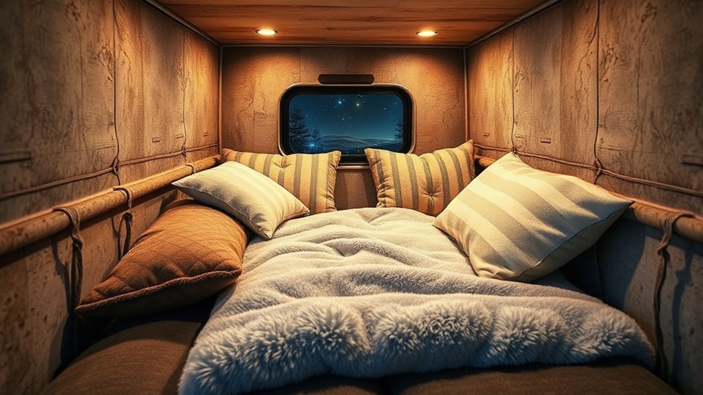 sleeping diagonally in truck