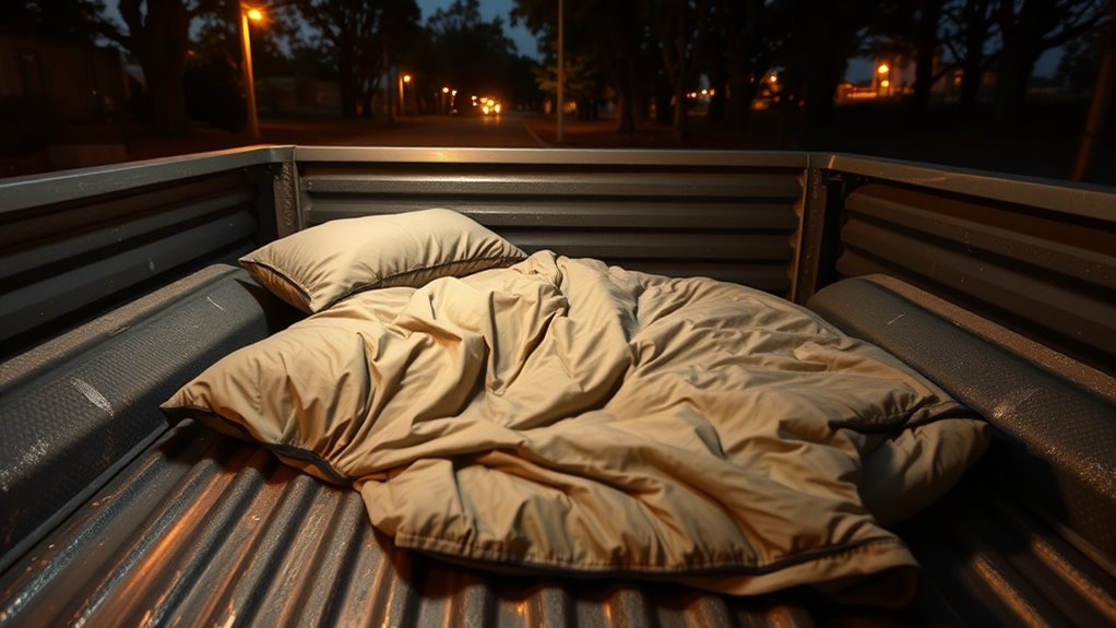 sleeping in truck bed
