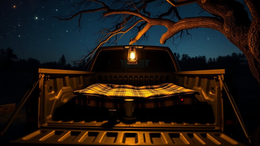 sleeping safely in truck bed