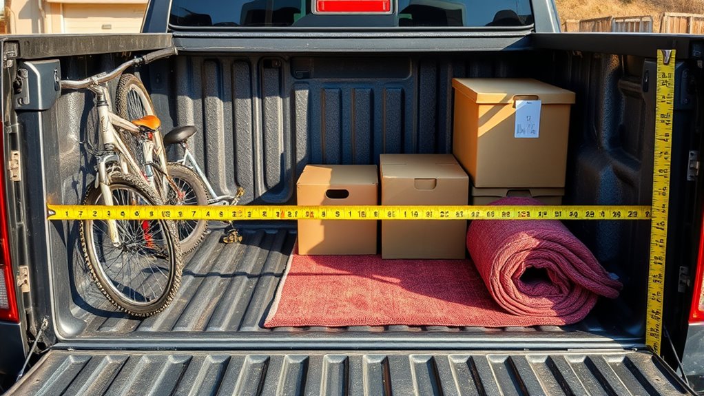standard truck bed size range