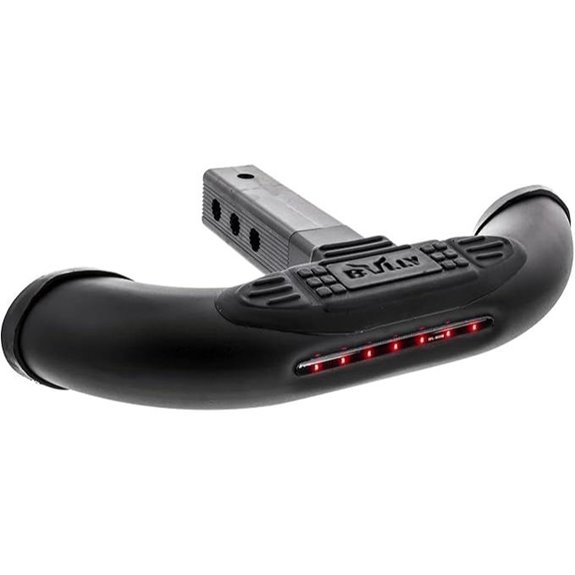 Black Bull Steel Hitch Step with LED Brake Light