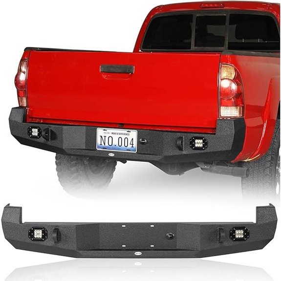Hooke Road Tacoma Rear Steel Bumper with LED Lights