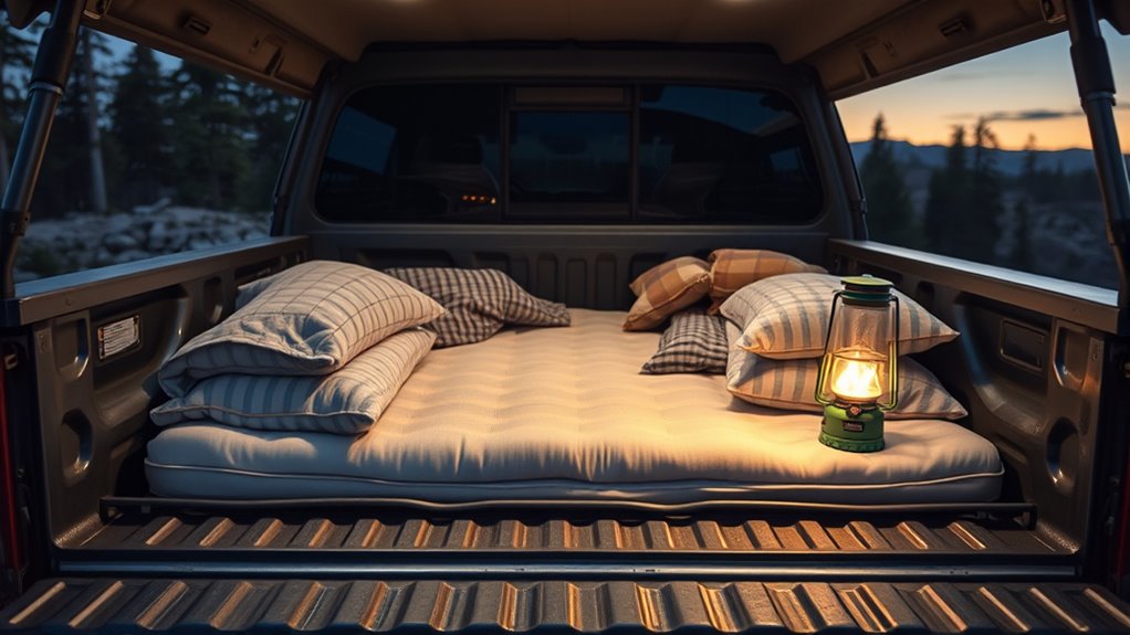 stock truck bed sleeping essentials