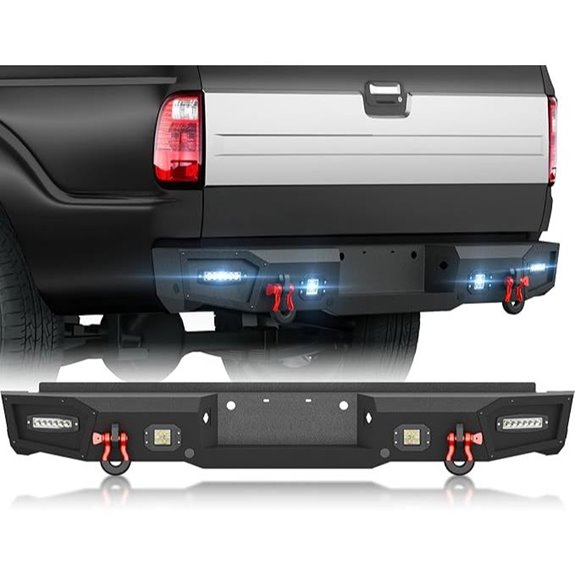 Ford Super Duty Rear Bumper with LED Lights and D-rings