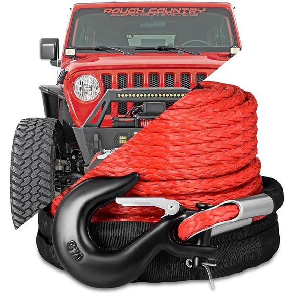 Synthetic Winch Rope Kit with Hook and Sleeve