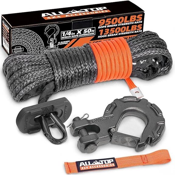 ALL-TOP Synthetic Winch Rope Kit with Hook