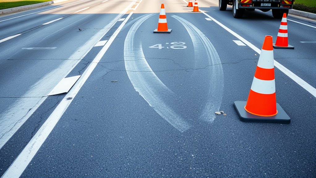 traffic signs and road markings