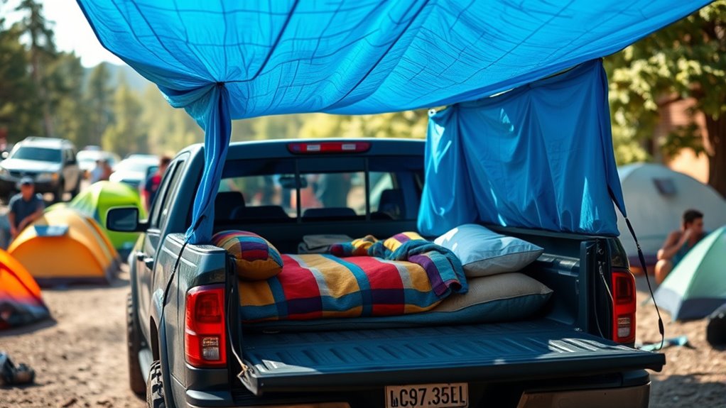 truck bed camping privacy tips