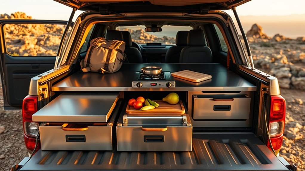 truck bed overland kitchen
