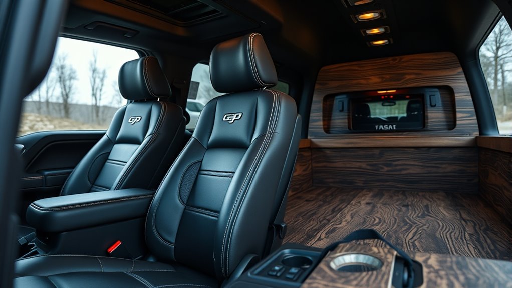 truck interior and storage options