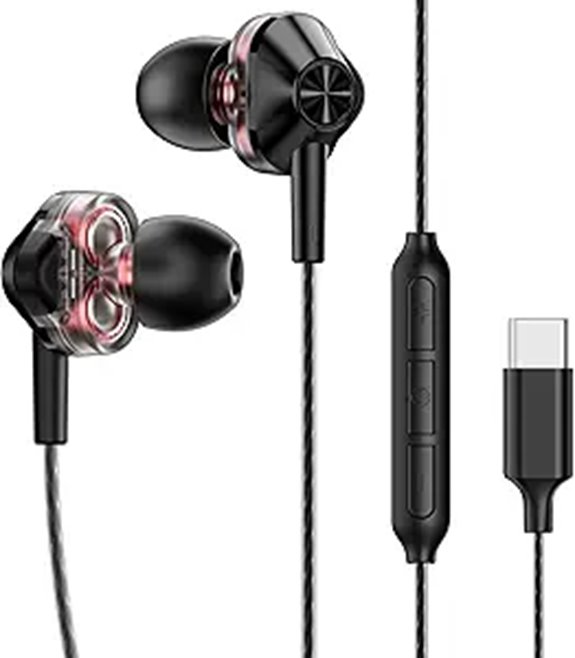 USB-C In-Ear Headphones with Mic and Deep Bass
