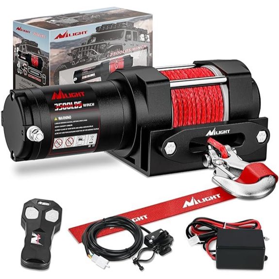 Nilight 3500 lbs ATV Winch with Remote and Waterproof Design