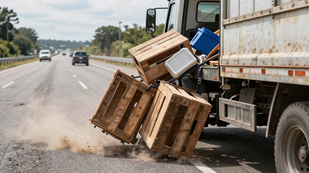cargo falling off trucks