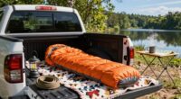 truck bed camping setup