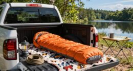 truck bed camping setup