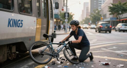 Bicycle Trapped Under Light Rail After Collision Between Rider And Train - KING5.com