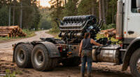 Legendary Twin-Engine Logging Truck Had A 14.6L Diesel V8 Powering The Trailer Too