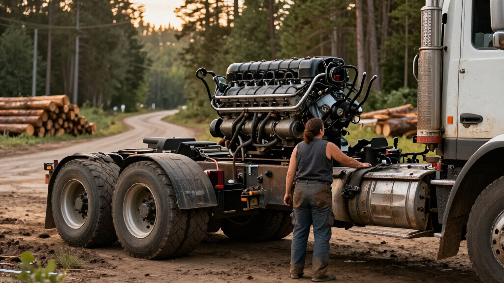 Legendary Twin-Engine Logging Truck Had A 14.6L Diesel V8 Powering The Trailer Too